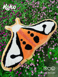Veramou Amber Moth Shaped Tufted Rug – Machine-Washable Butterfly Flocked Mat 35" x 21"