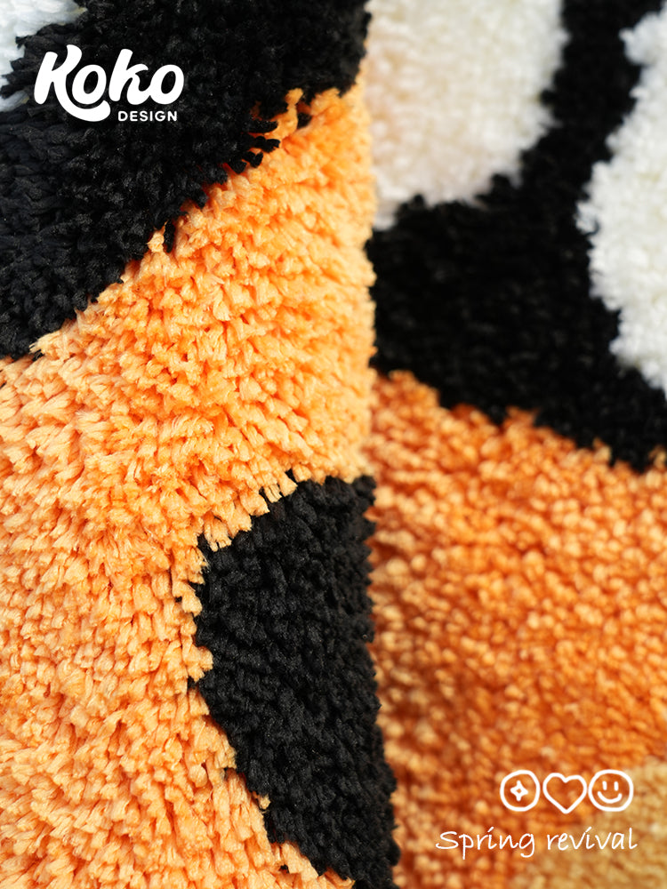 Veramou Amber Moth Shaped Tufted Rug – Machine-Washable Butterfly Flocked Mat 35" x 21"
