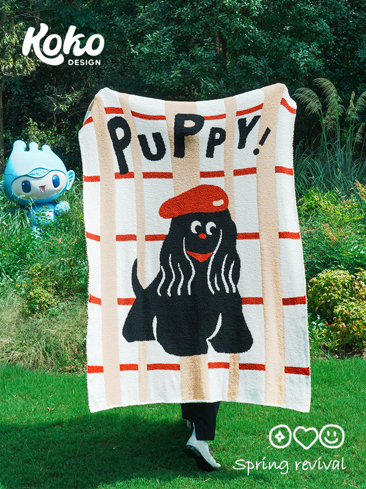 Veramou Meika the Cocker Spaniel Half-Sided Fleece Throw Blanket – 45" x 63"