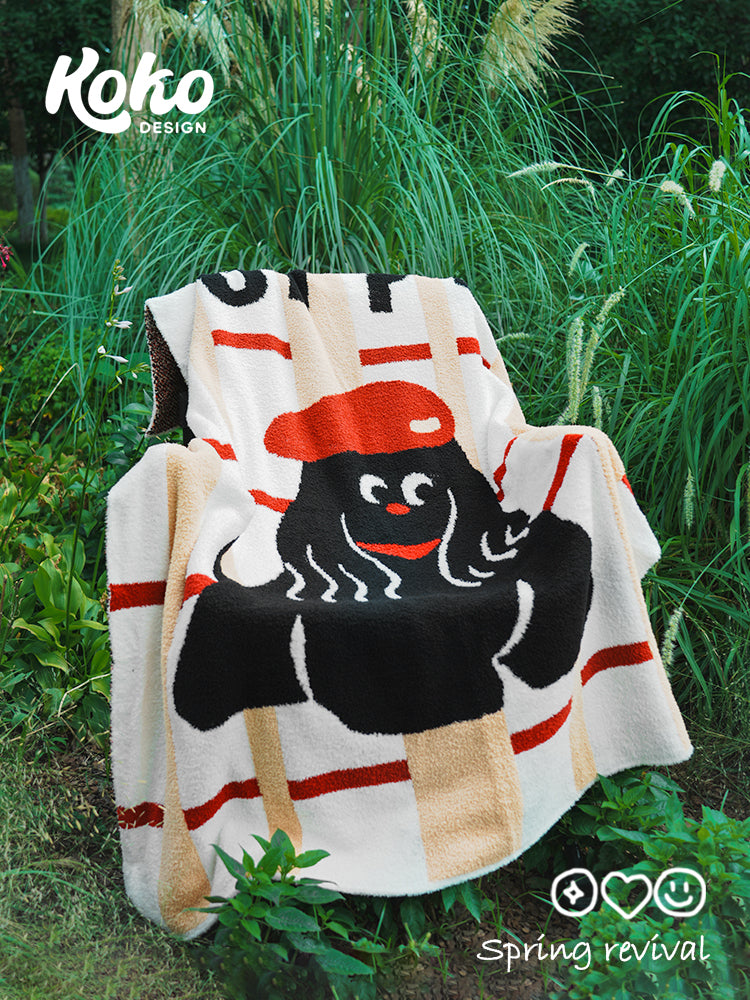 Veramou Meika the Cocker Spaniel Half-Sided Fleece Throw Blanket – 45" x 63"