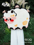 Veramou Cheesy Lamb Shaped Tufted Rug – Fluffy Sheep-Shaped Flocked Mat 17" x 32"